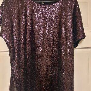 Timeless Naeem Khan Purple Sequined Top